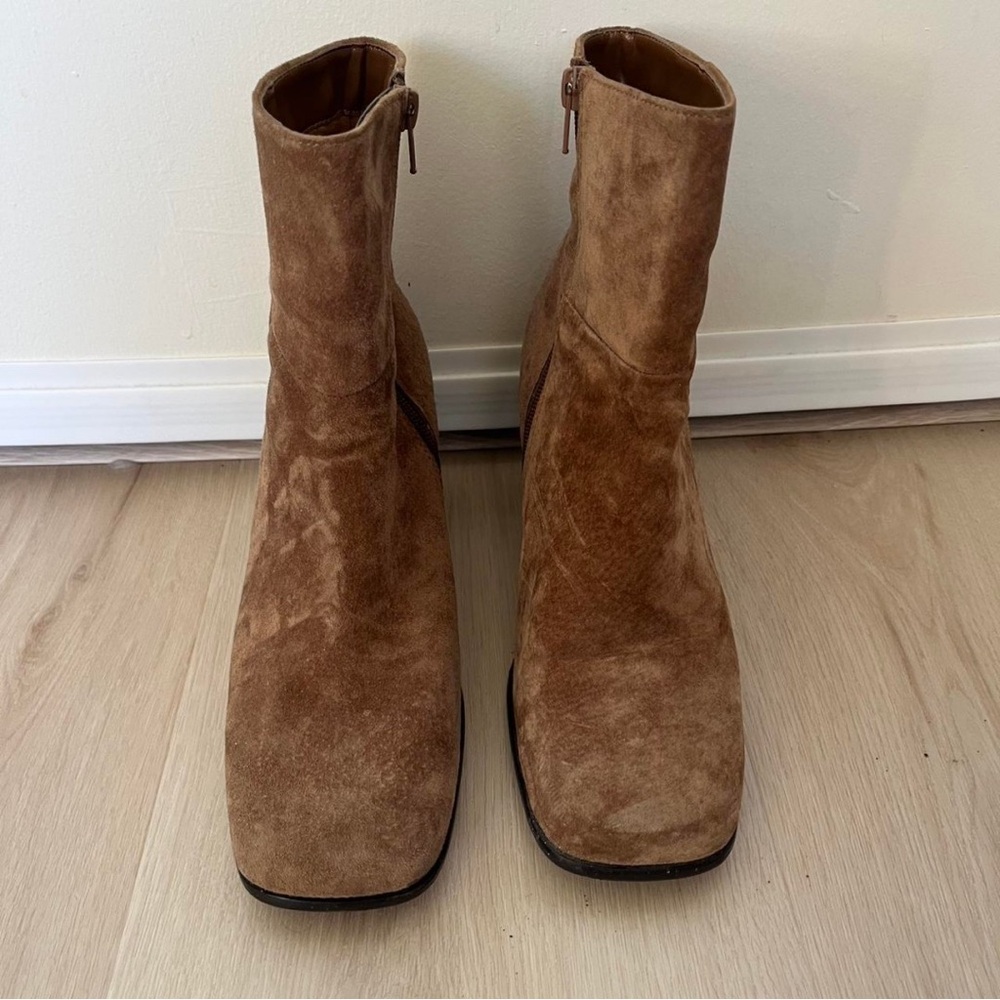 New Look Brown Suede Heeled Boots